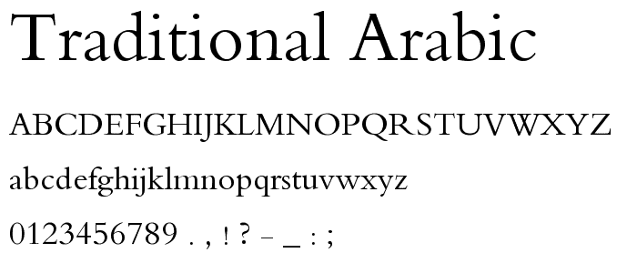 Traditional Arabic font